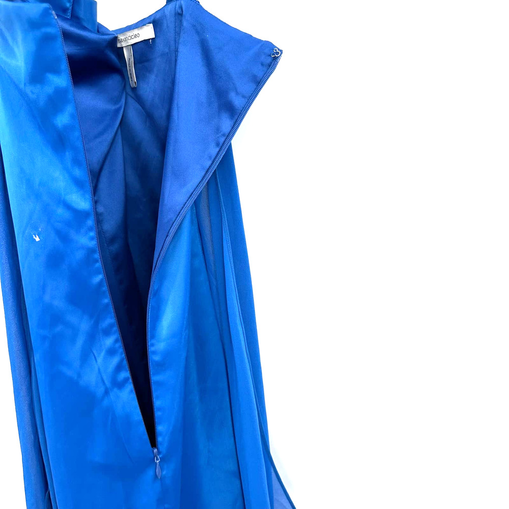Max and Cleo size 2 aqua sky one shoulder mini dress blue - Picture 4 of 9